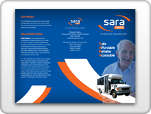 Logo and brochure for Sara Rides